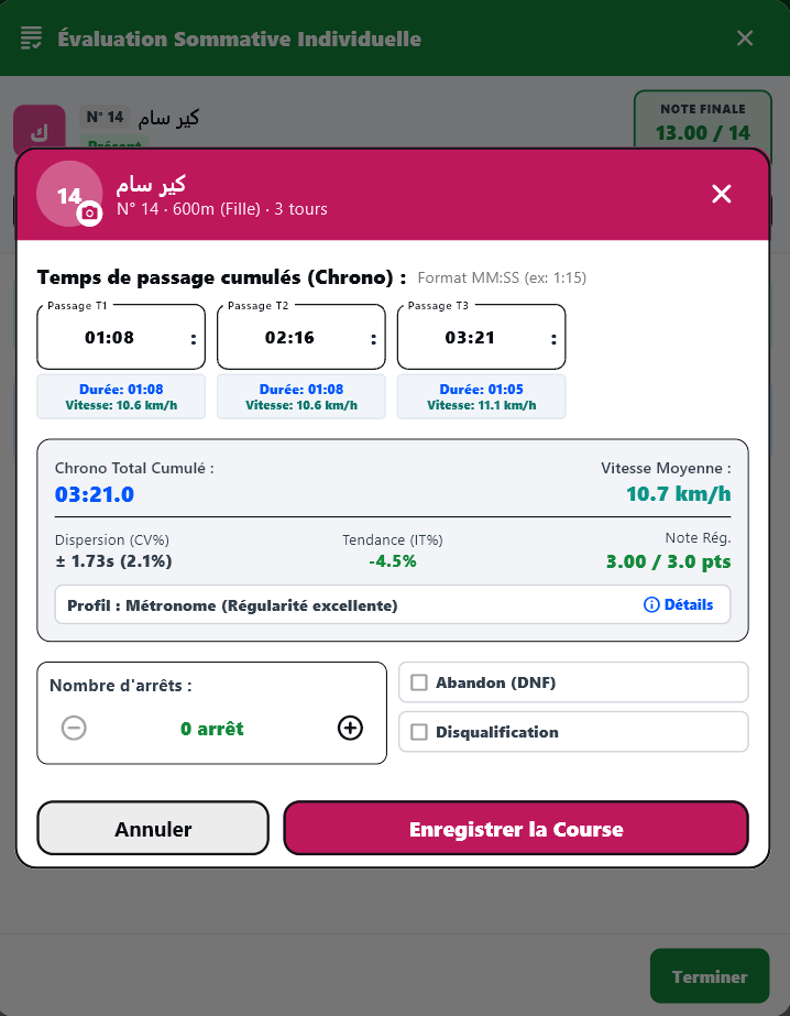 Fiche calcul note produit et régularité